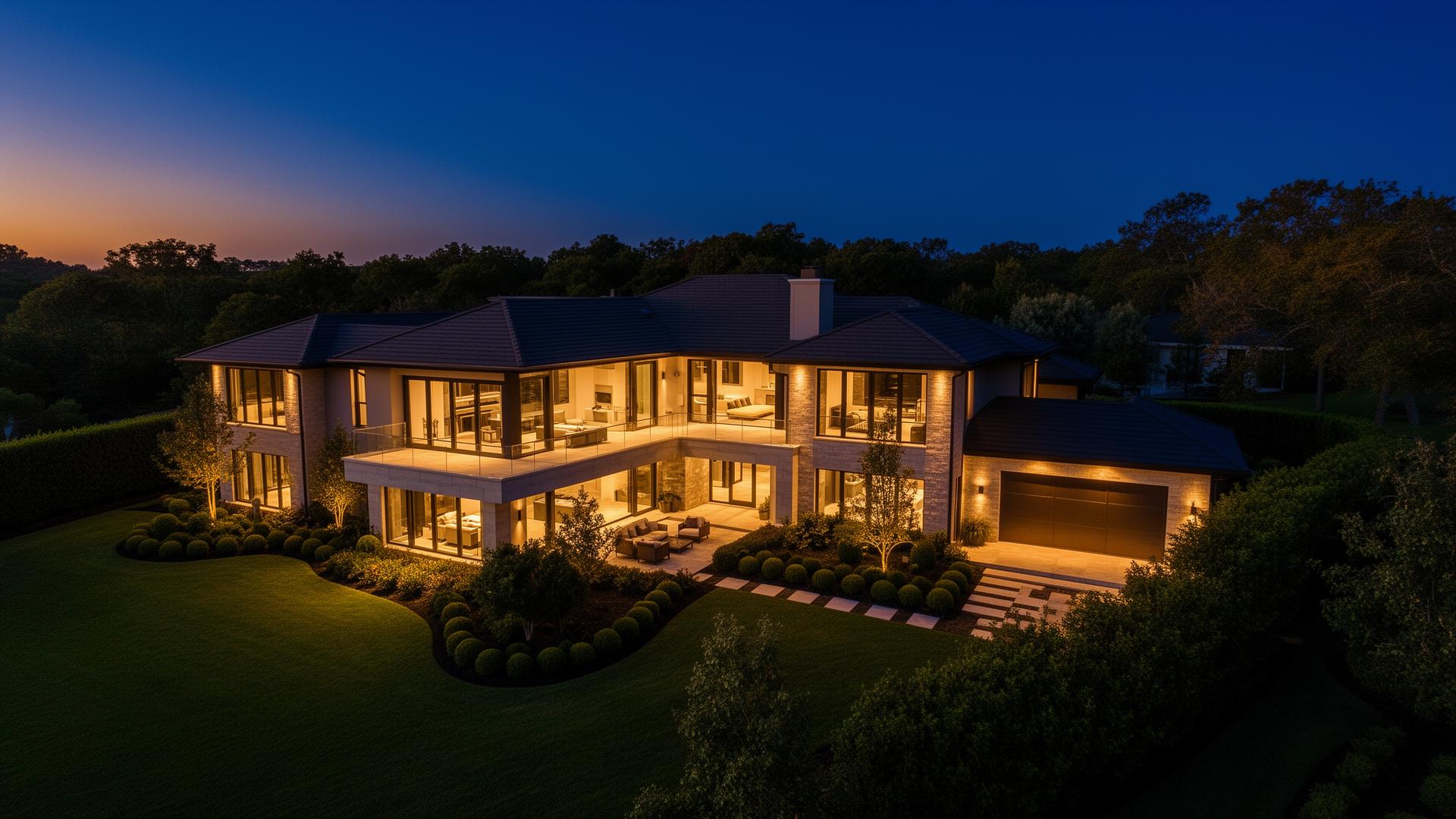 Luxury home at twilight